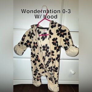 Wonder Nation Cream and Black Floral Footie